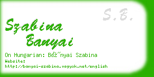 szabina banyai business card